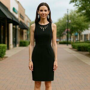 Ann Taylor Size 2 Black Sleeveless Cut Out Dress